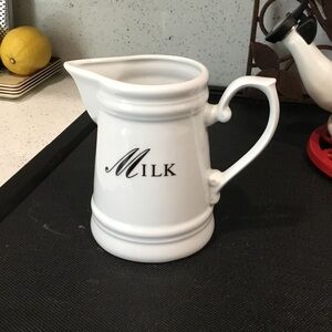 VTG White Ceramic Milk Pitcher - German Pitcher by Gilitzer